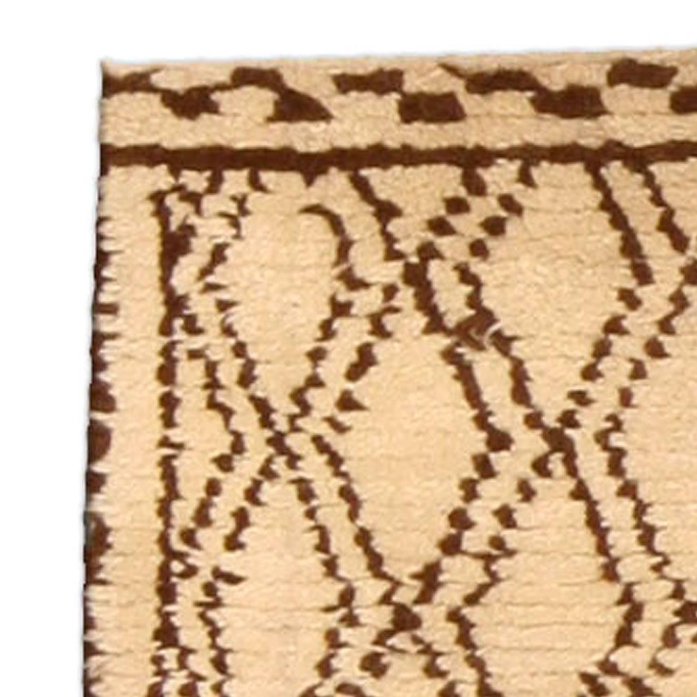 Contemporary Modern 1790 Moroccan Rug in Beige and Brown by Doris Leslie Blau For Sale
