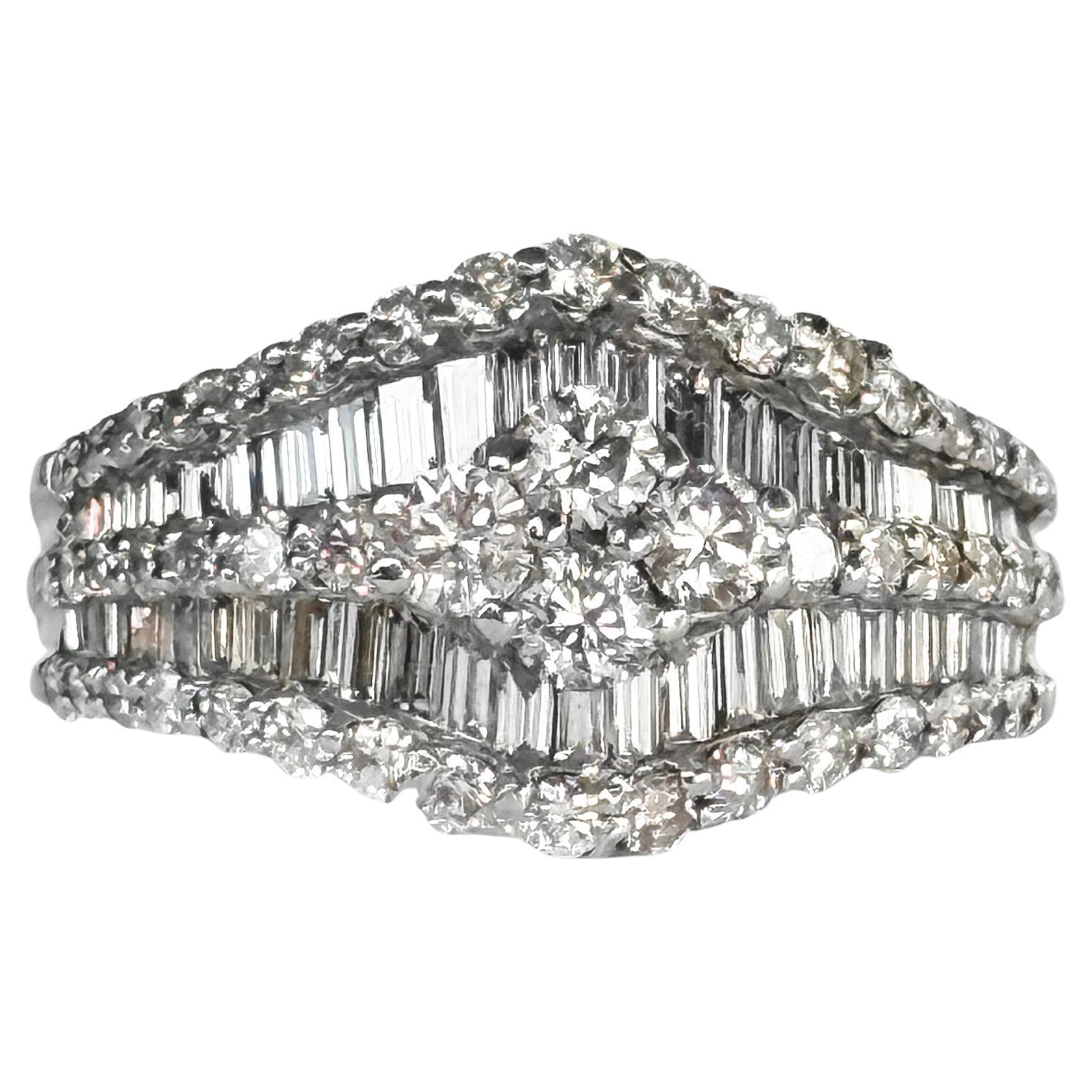 Moderner 18 Karat Weißgold Diamantring im Angebot