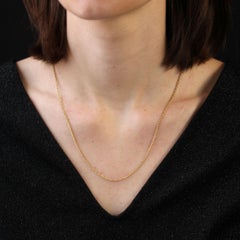 Moderne 18 K Gelbgold Filed Curb Mech Kette Halskette