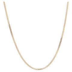 Moderne 18 K Gelbgold Filed Curb Mech Kette Halskette