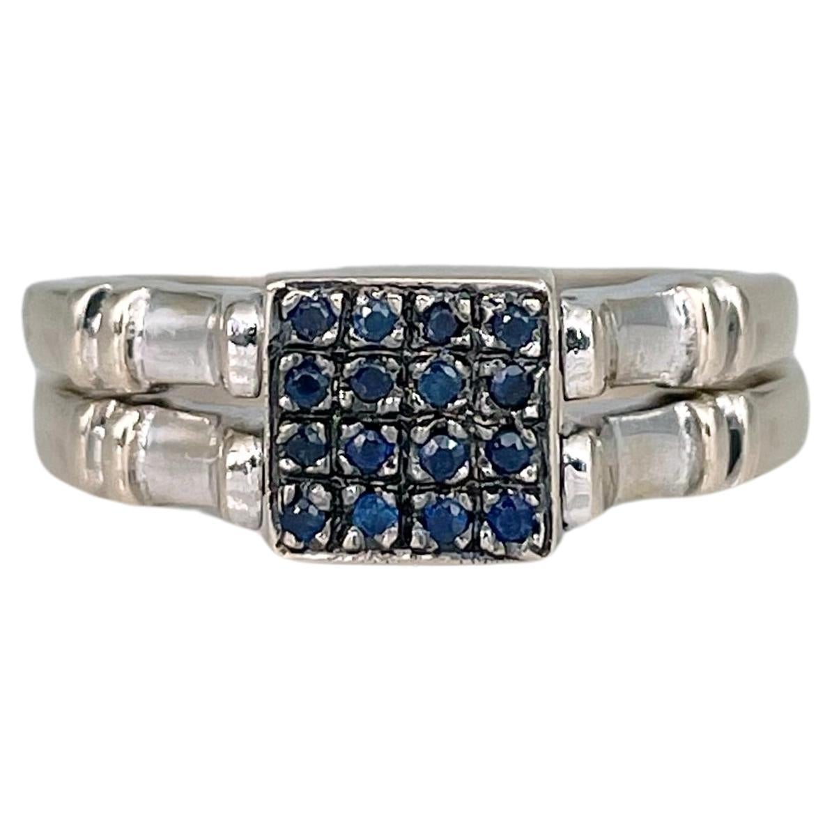 Modern 18 Karat Gold 0.09 Carat Sapphire 0.07 Carat Diamond Flip Ring For Sale