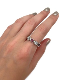 Modern 18 Karat Gold 1.20 Carat Ruby 1.05 Carat Diamond Eternity Ring