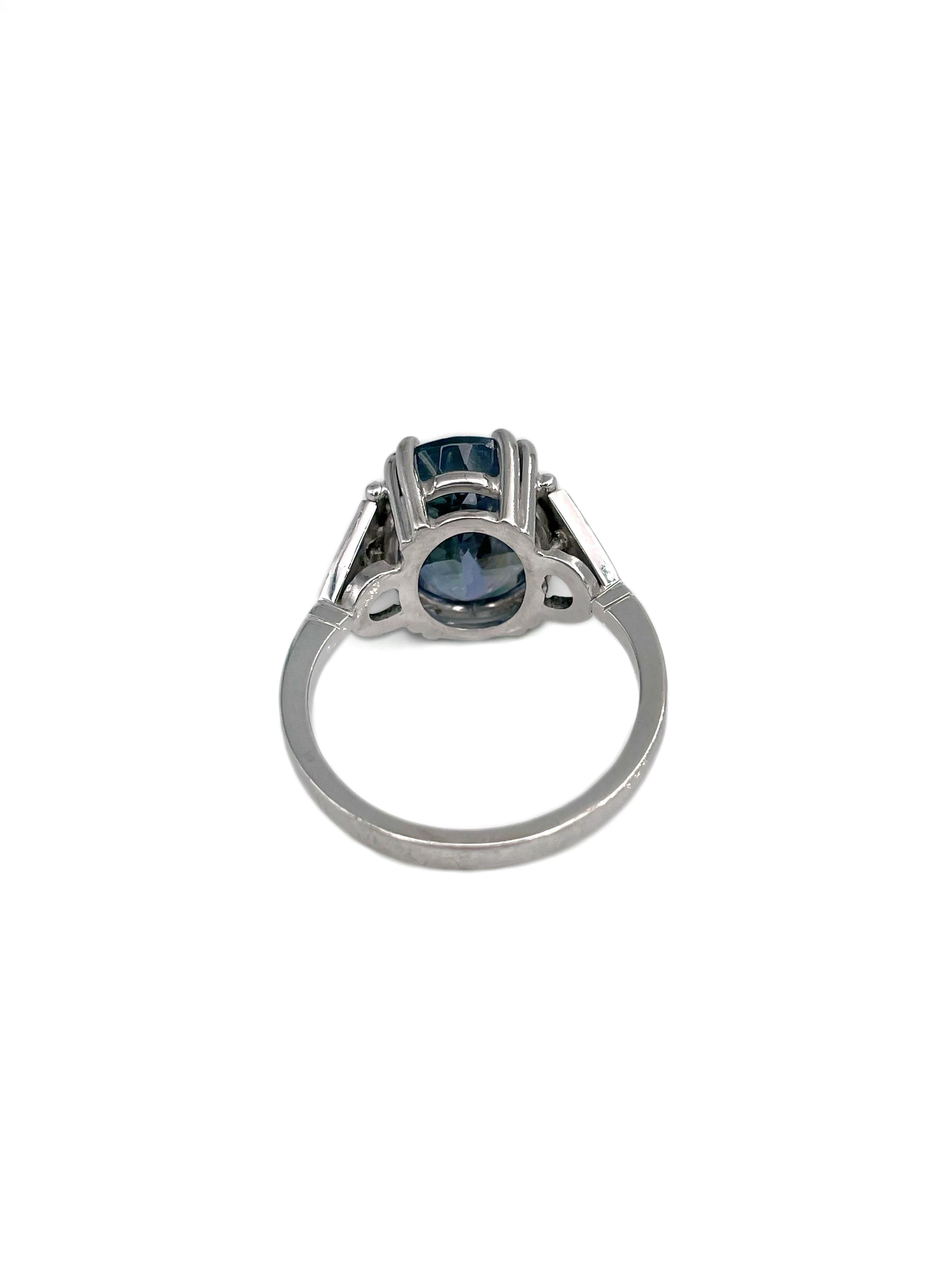 Moderner 18 Karat Gold 6,44 Karat Tansanit 0,30 Karat Diamant Cocktail Ring Damen im Angebot