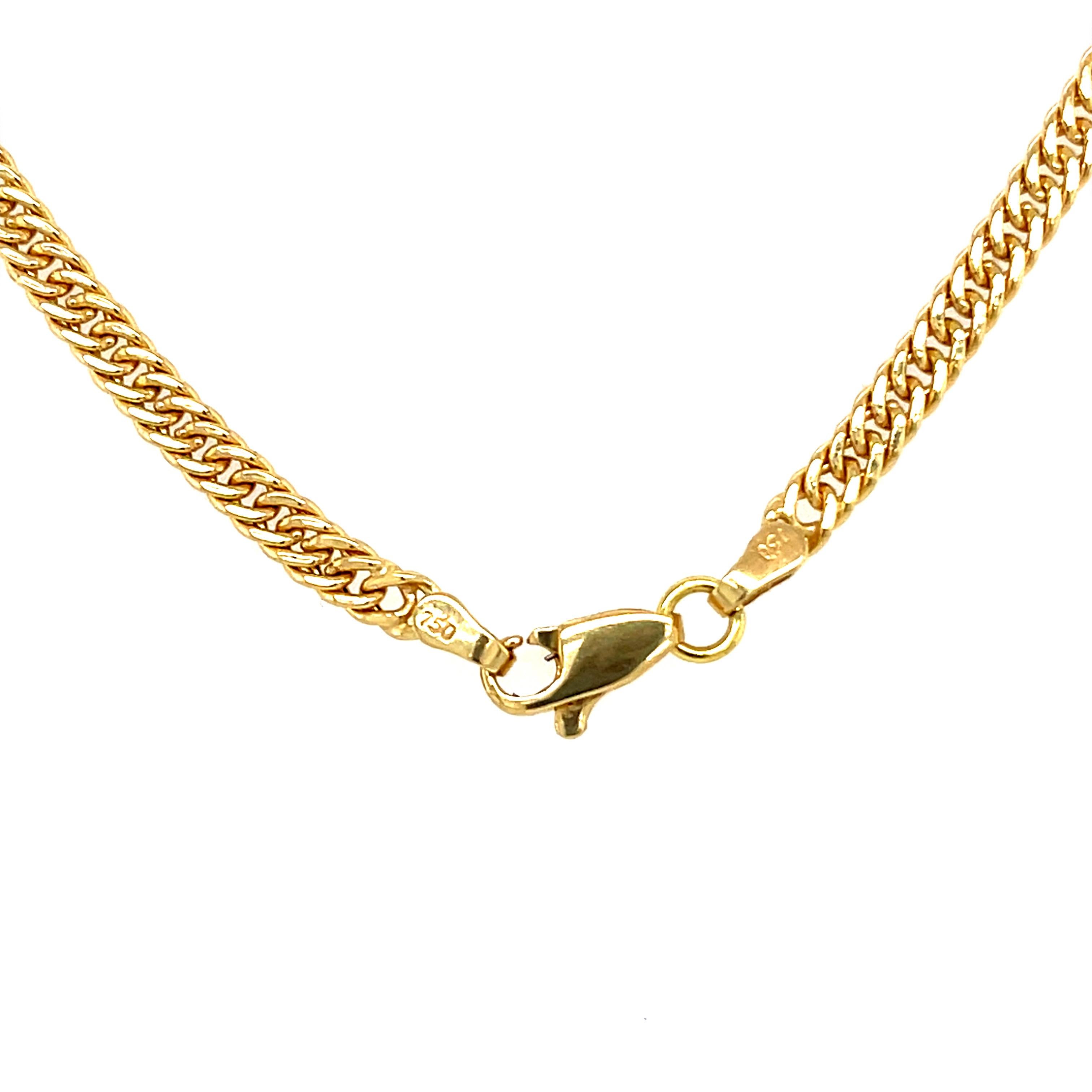 da uomo o donna Collana moderna con catena a cordoncino in oro 18 carati in vendita