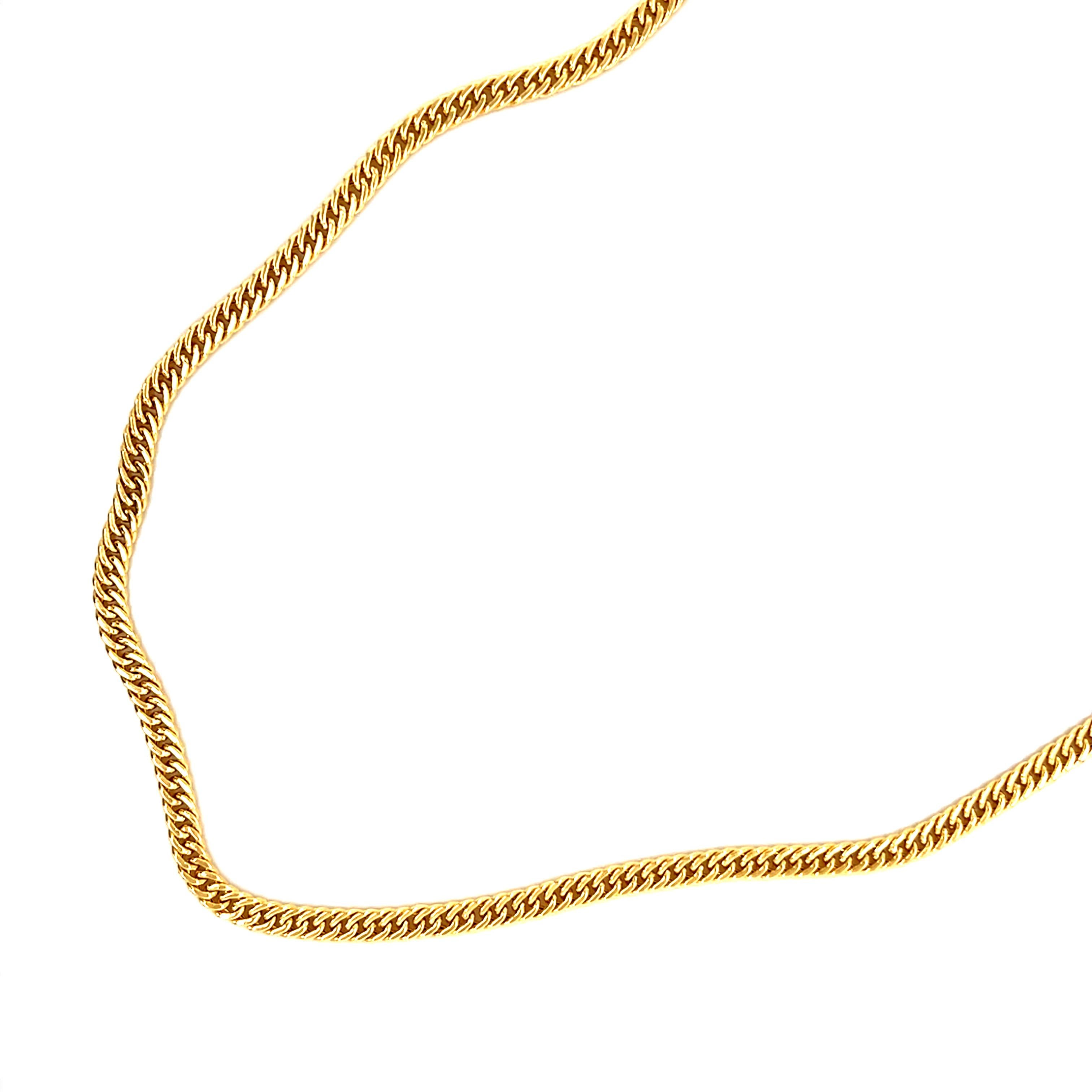 Collana moderna con catena a cordoncino in oro 18 carati in vendita 1