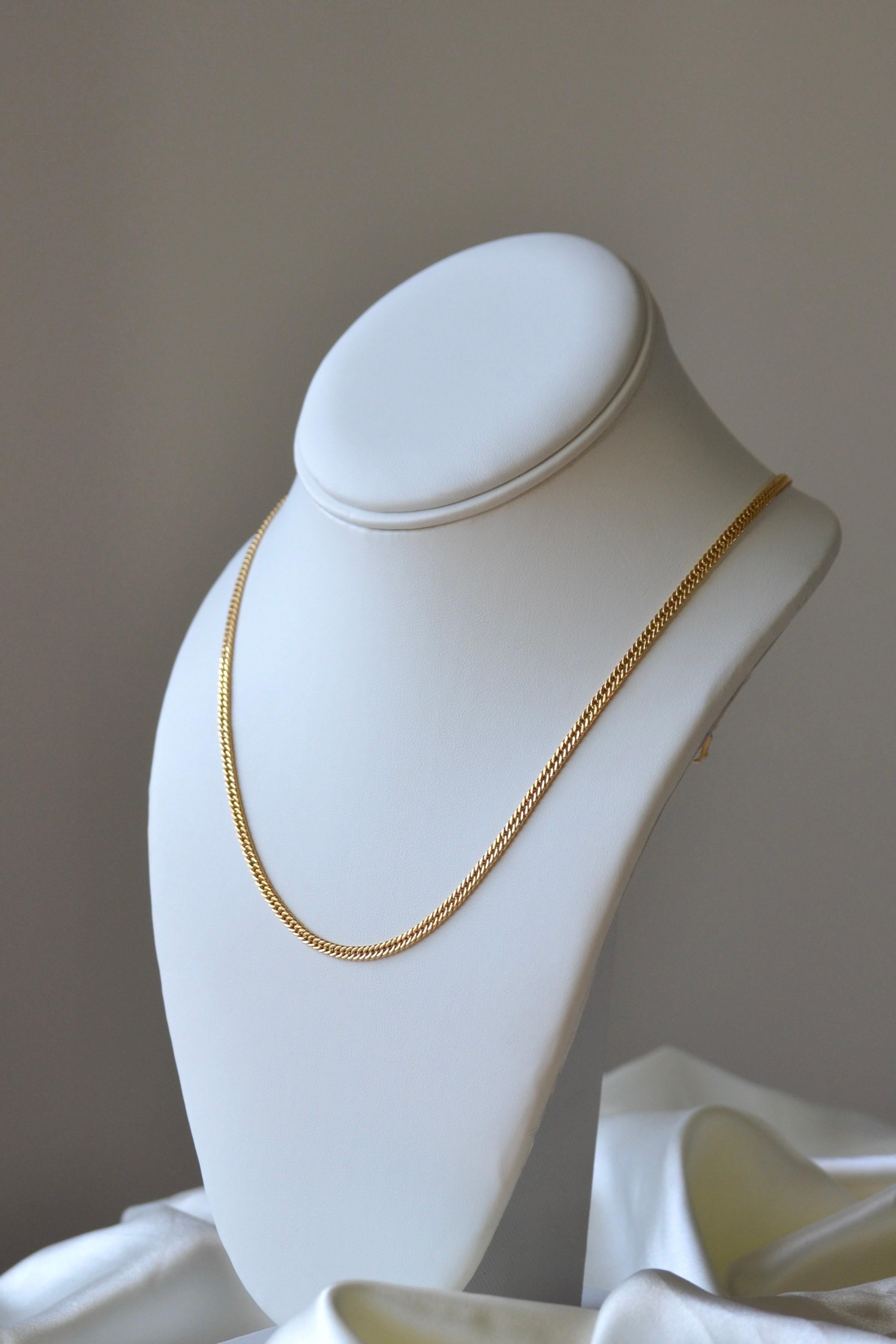 Collana moderna con catena a cordoncino in oro 18 carati in vendita 3