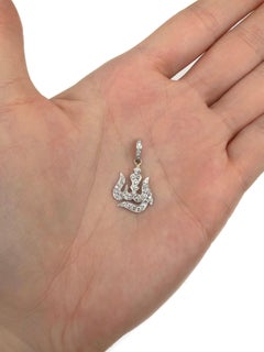 Modern 18 Karat Gold Diamond Arabic Script Pendant