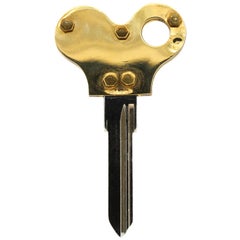 Modern 18 Karat Gold Metal Key Pendant by Sylvain
