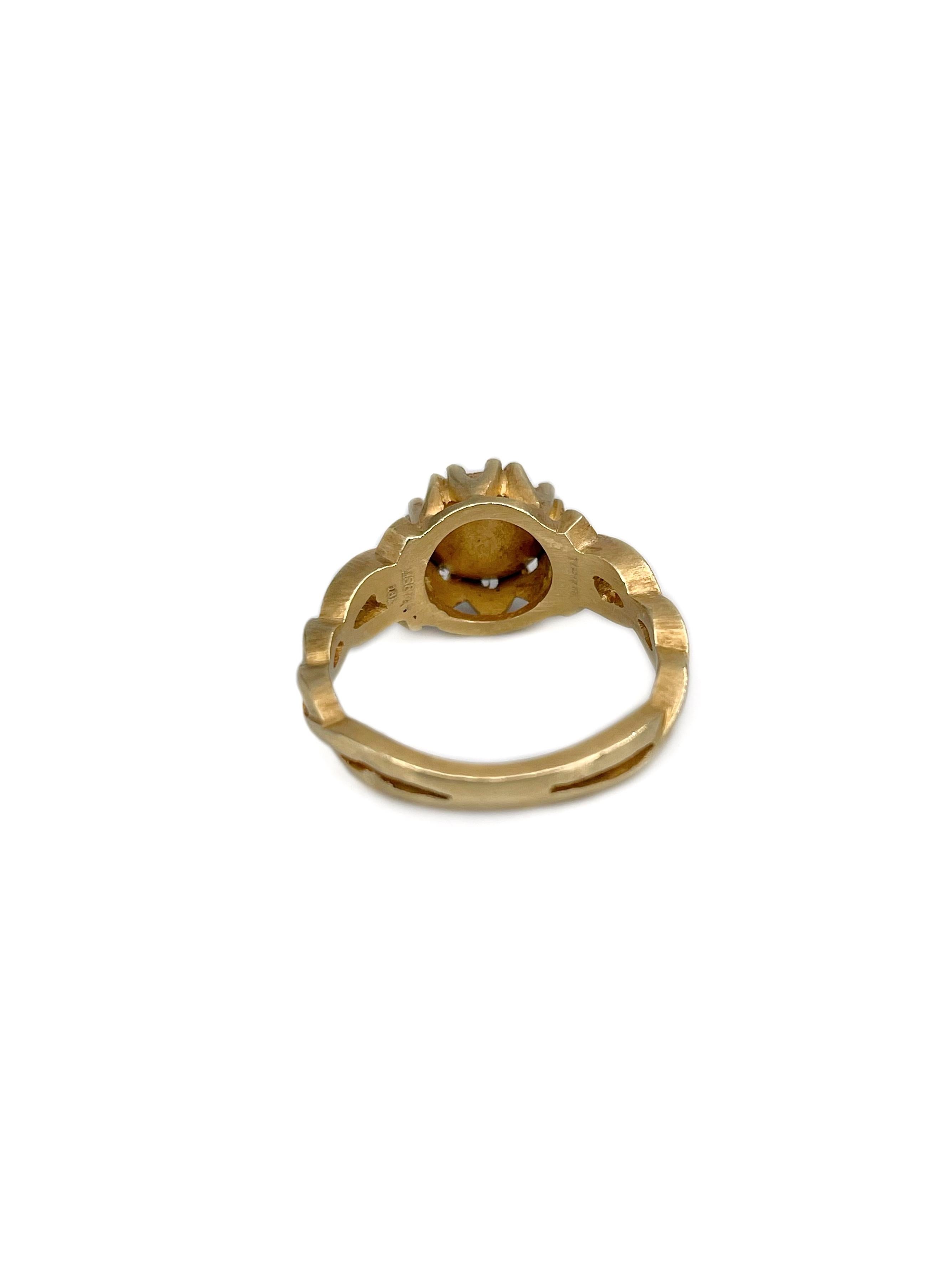 Bague solitaire moderne en or 18 carats avec diamant taillé en rose Bon état - En vente à Vilnius, Vilniaus apskr.