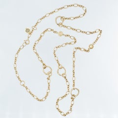 Modern John Hardy Bamboo Collection Citrine Station Necklace in 18K Gold