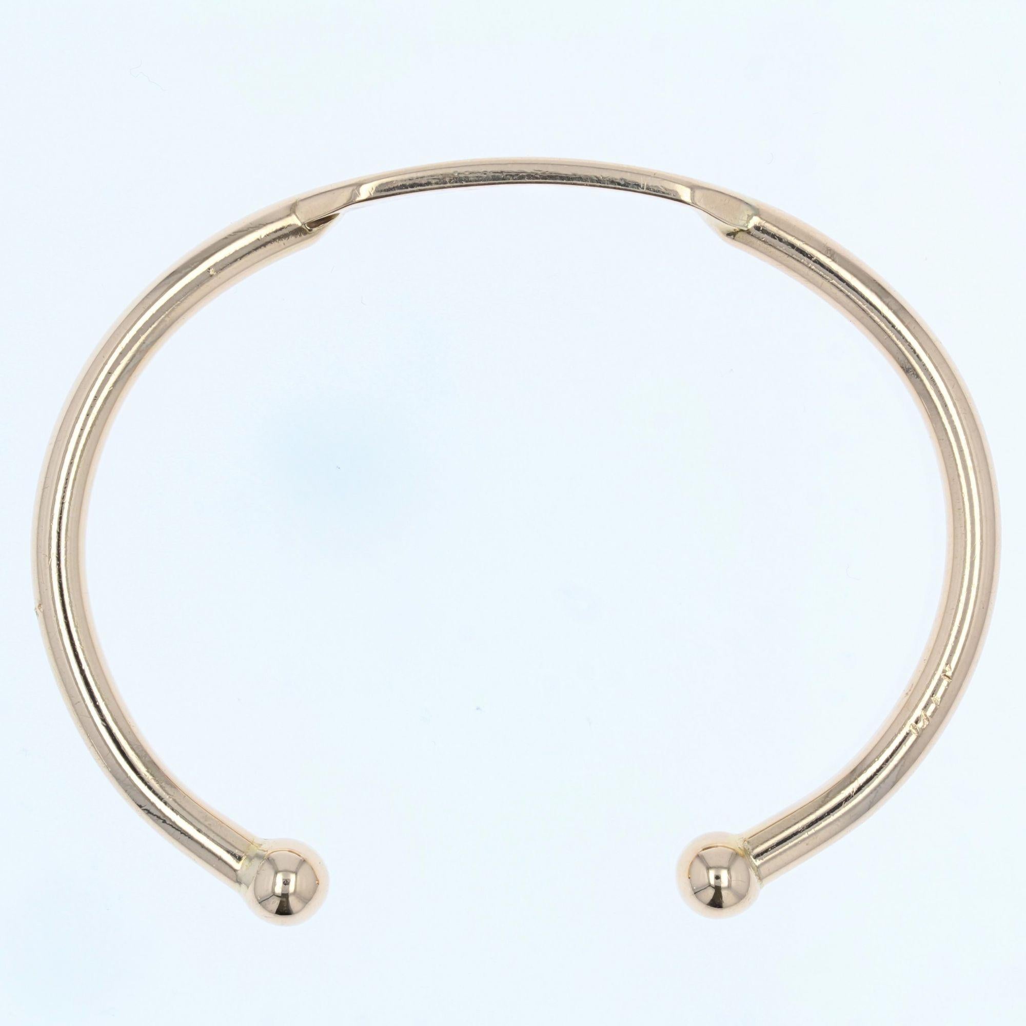 Women's Modern 18 Karat Rose Gold Bangle Bracelet For Sale