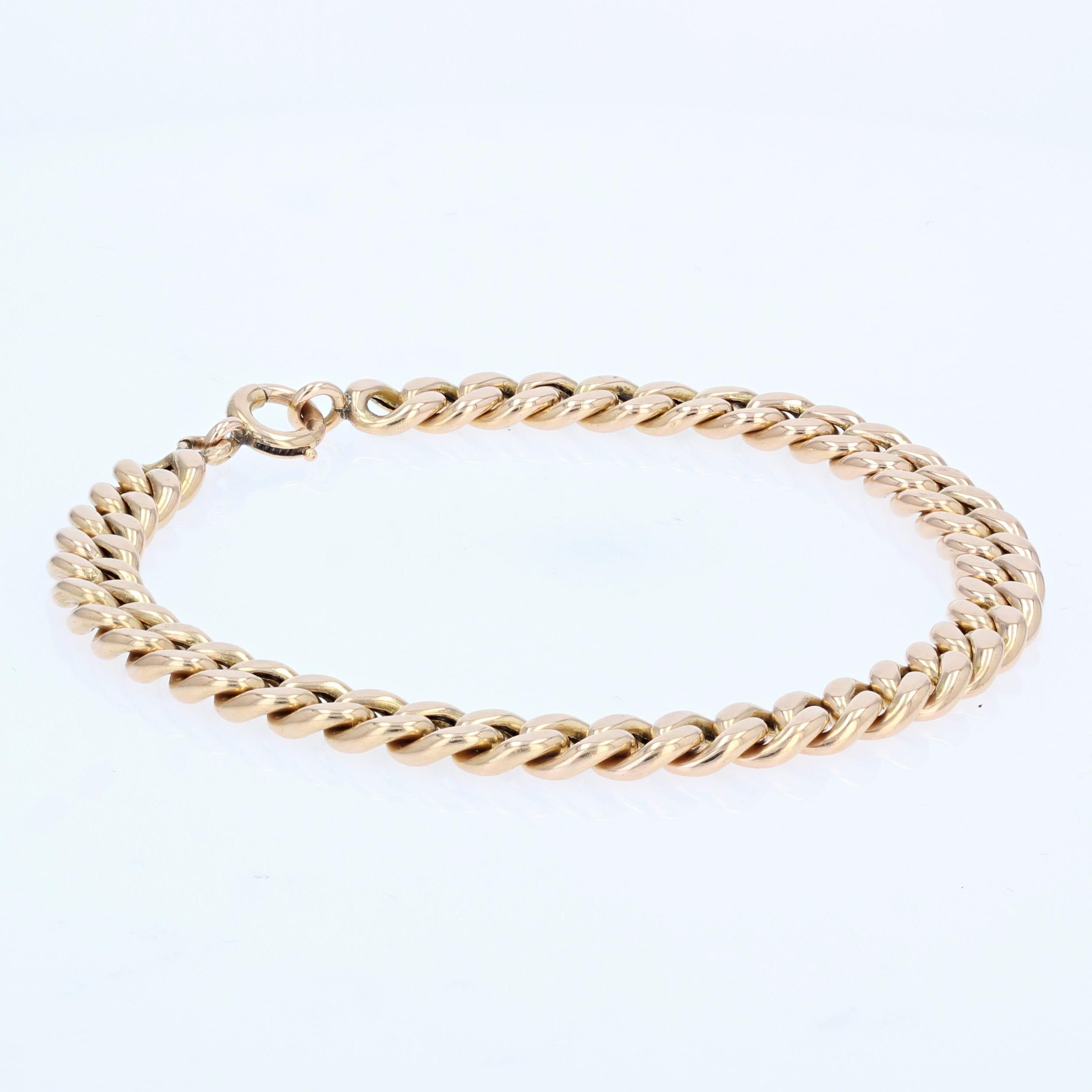 Women's Modern 18 Karat Rose Gold Curb Bracelet