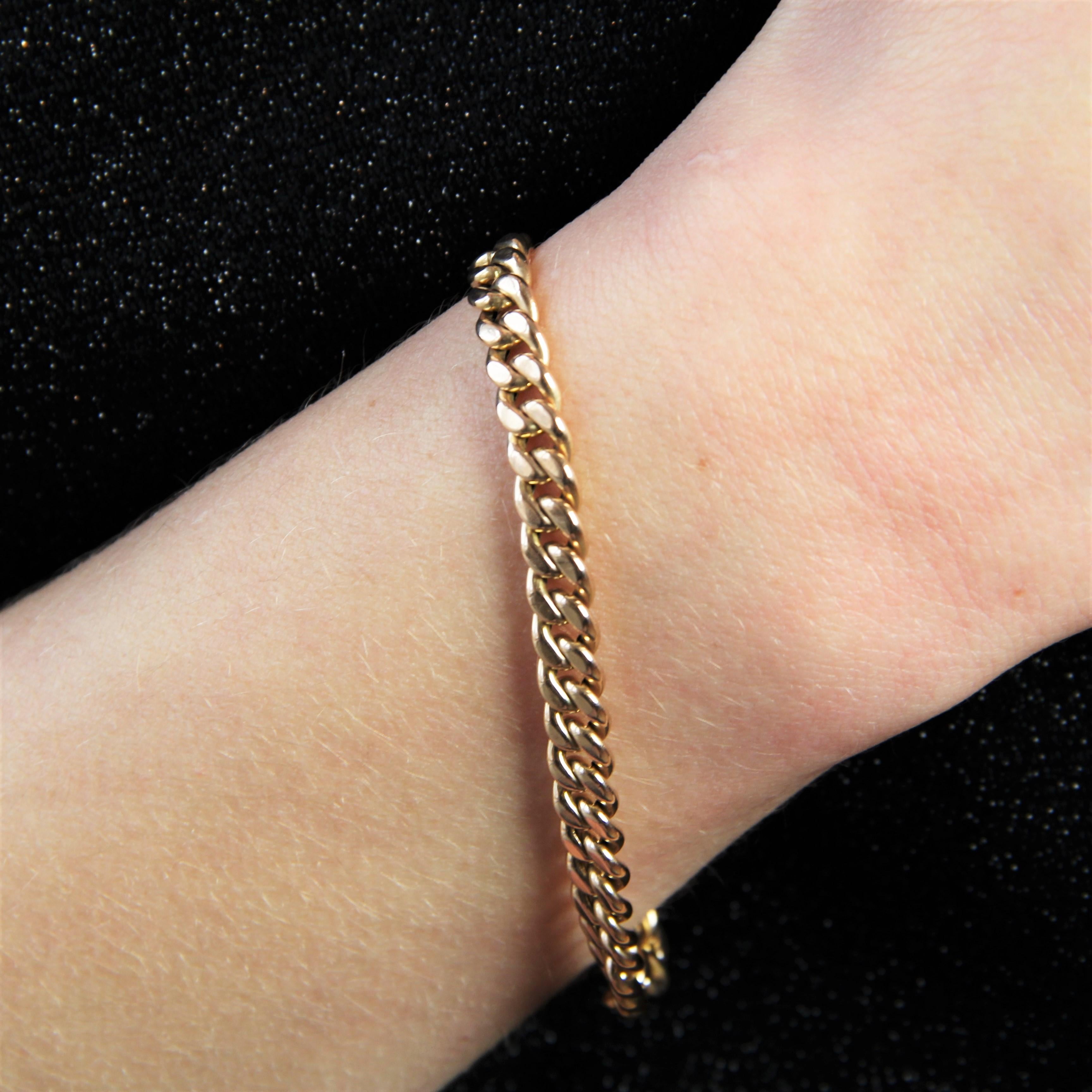 Modern 18 Karat Rose Gold Curb Bracelet 1