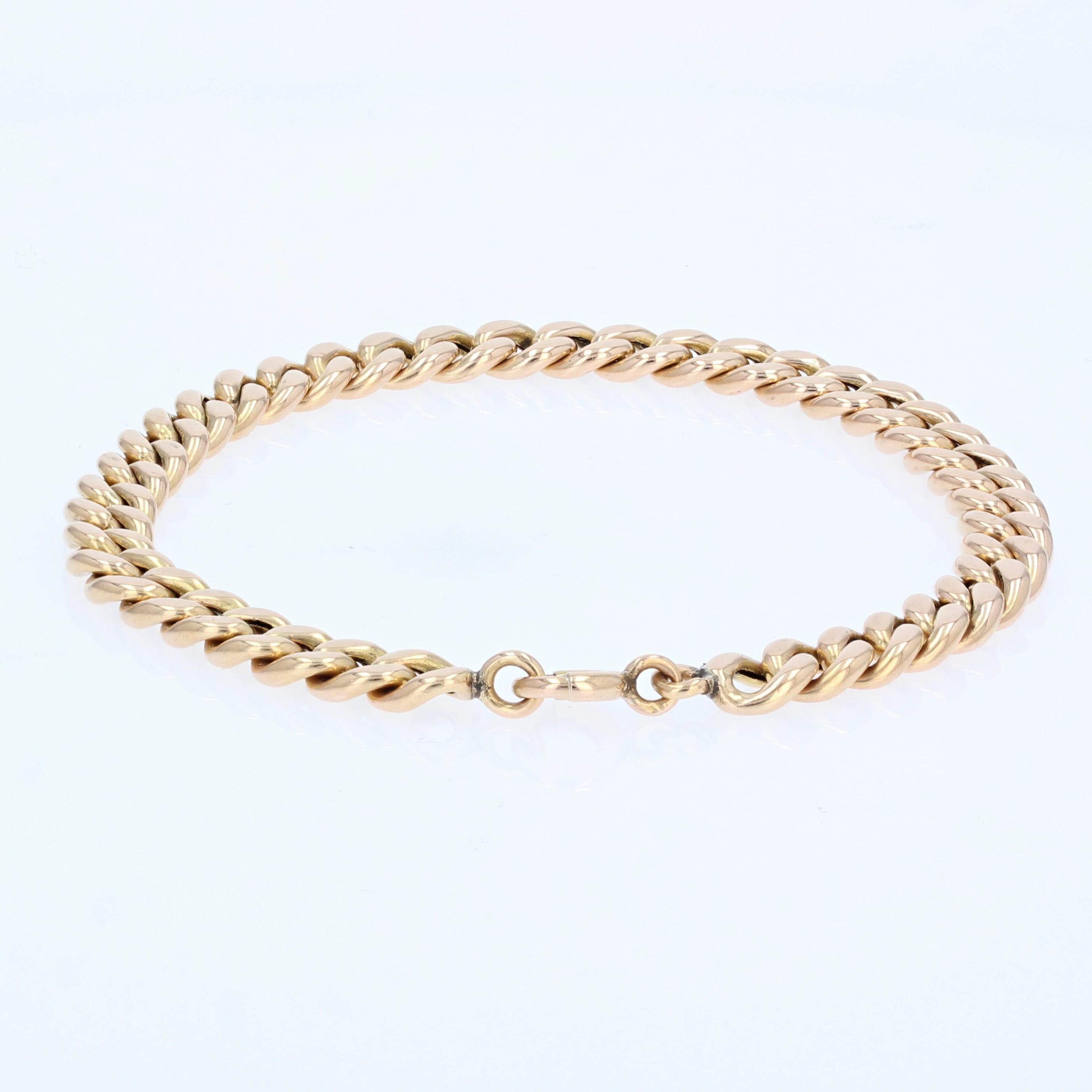 Modern 18 Karat Rose Gold Curb Bracelet 2