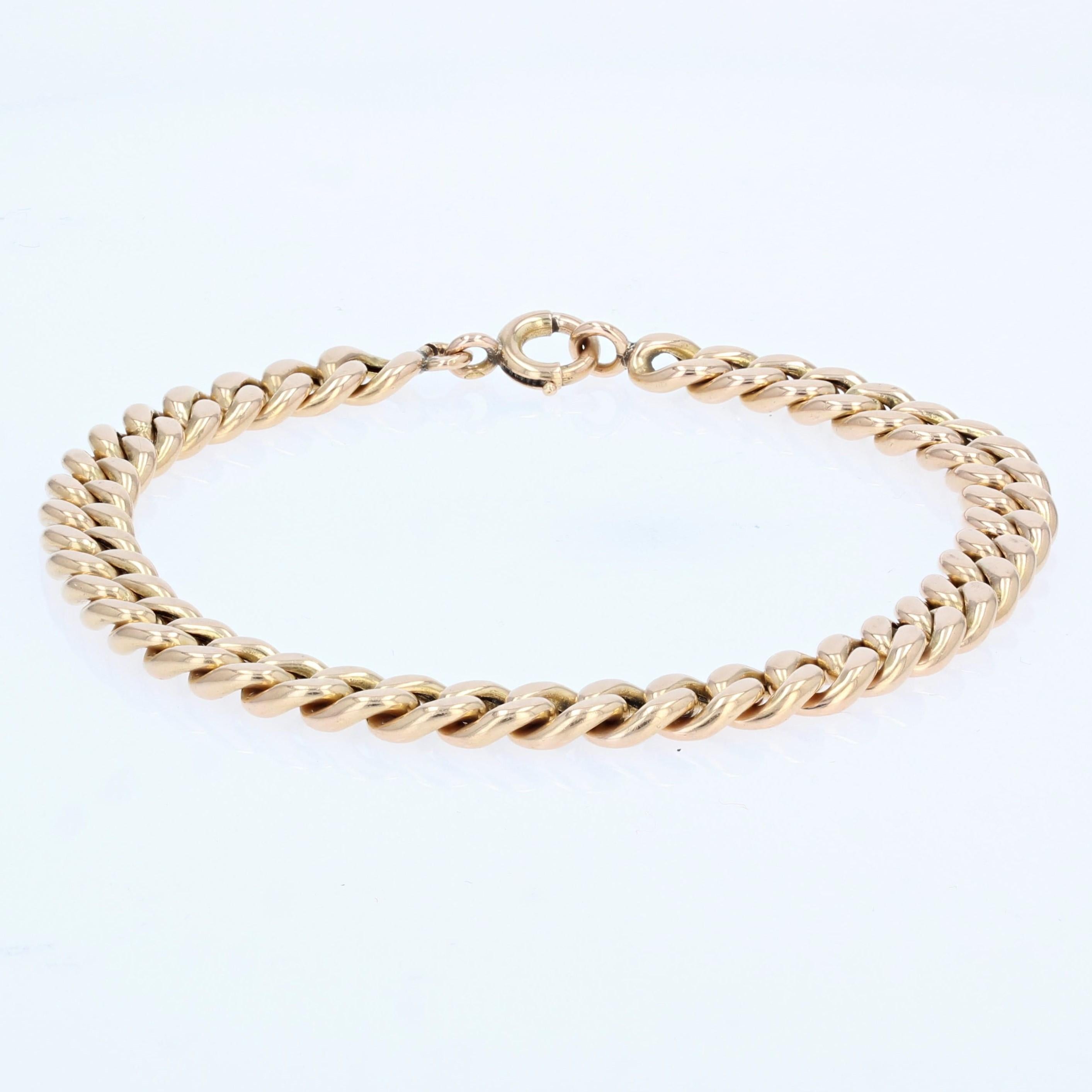 Modern 18 Karat Rose Gold Curb Bracelet 4