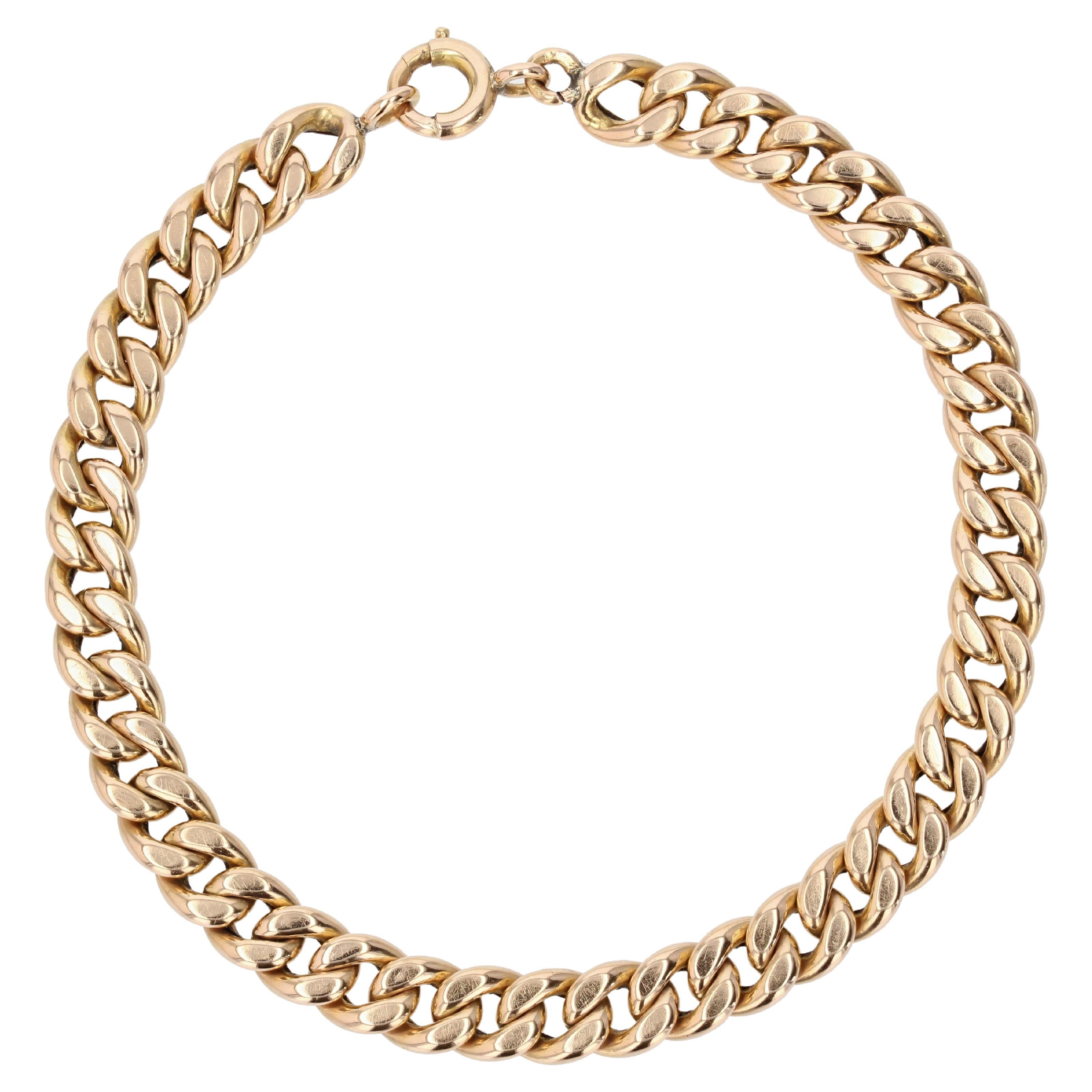 Modern 18 Karat Rose Gold Curb Bracelet