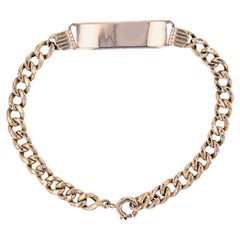 Bracciale moderno a catena in oro rosa 18 carati con placca personalizzata