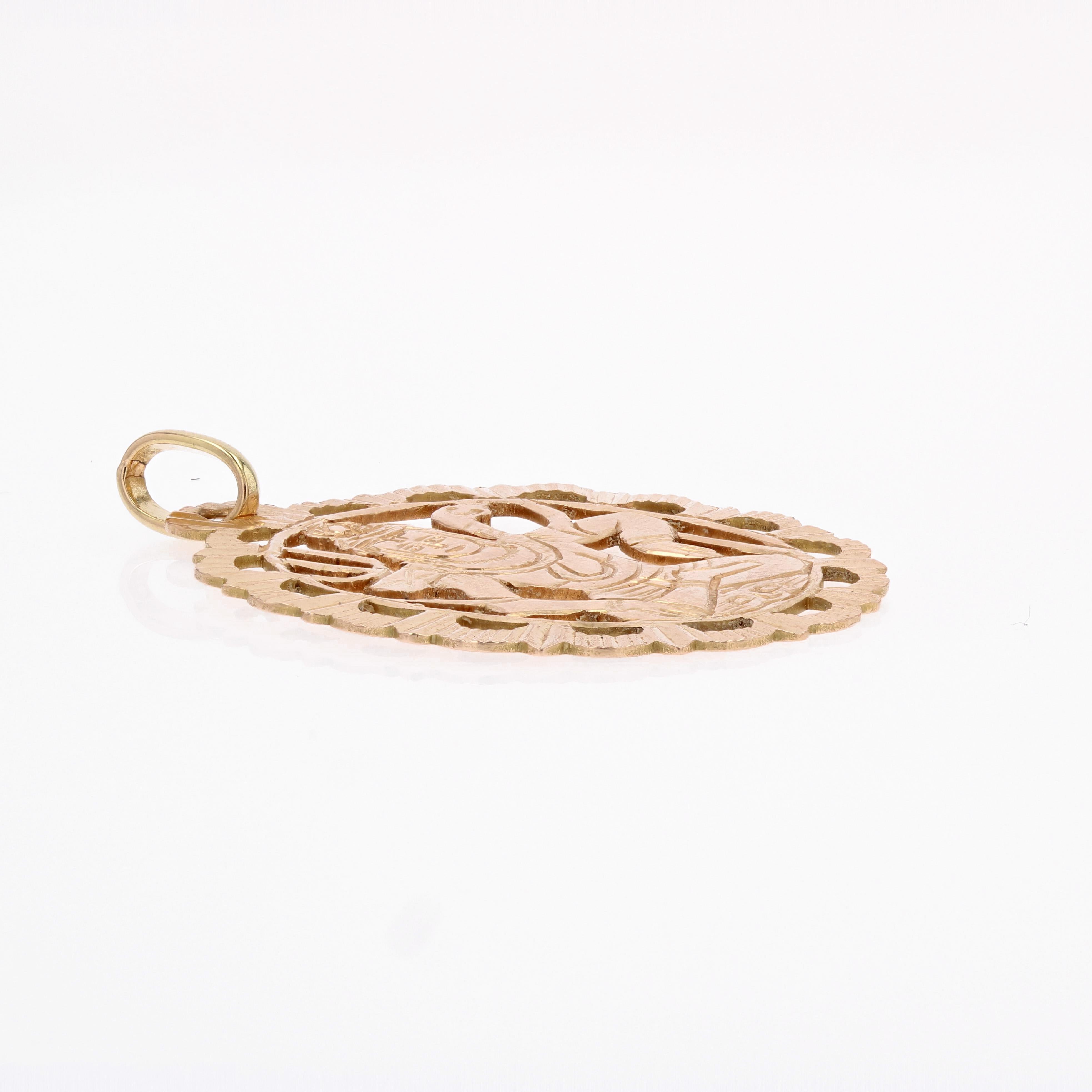 Moderno Ciondolo ovale Shiva moderno in oro rosa 18 carati in vendita