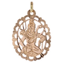 Modern 18 Karat Rose Gold Shiva Oval Pendant
