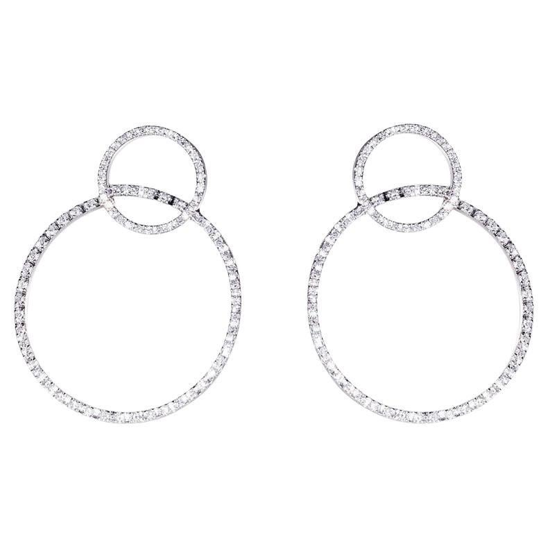 Moderne Ohrringe aus 18 Karat Weißgold 0,51 Karat G Farbe VS1 Weiße Diamanten Design (Kunsthandwerker*in) im Angebot