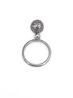 Moderne 18 Karat Weigold Diamant durchbrochene hngende Perle Ball Charme Ring
