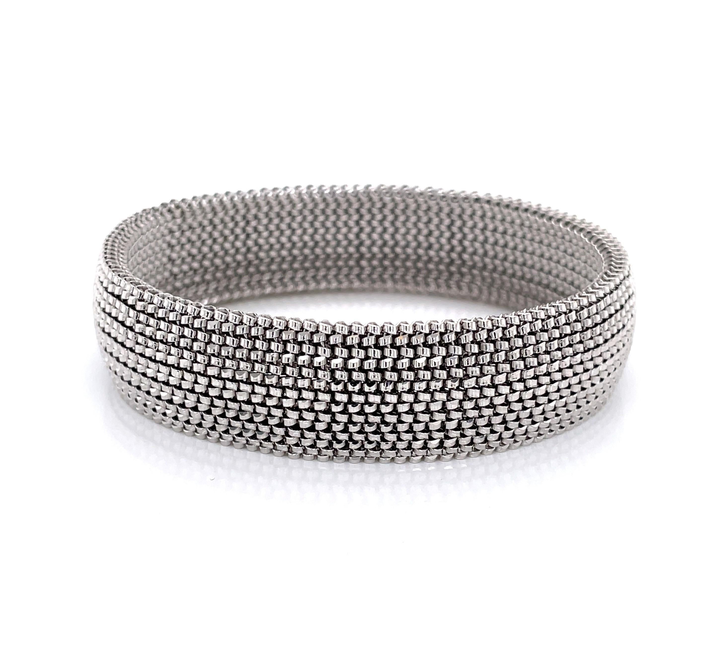 white gold mesh bracelet