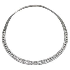 Collar moderno de oro blanco de 18 quilates TW y diamantes de 7,00 quilates