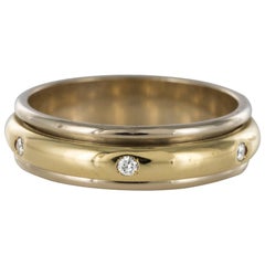 Modern 18 Karat White Gold Yellow Gold Diamond Mobile Wedding Ring