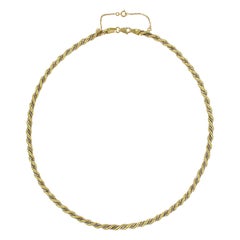 Modern 18 Karat Yellow and White Gold Braided Necklace