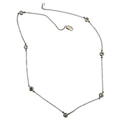 Collier moderne à maillons, en or jaune 18 carats, avec une lunette sertie de 7 diamants, 1,40 ct, VS, F/G