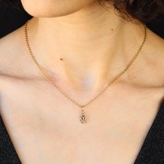 Modern 18 Karat Yellow Gold Beetle Charm Pendant