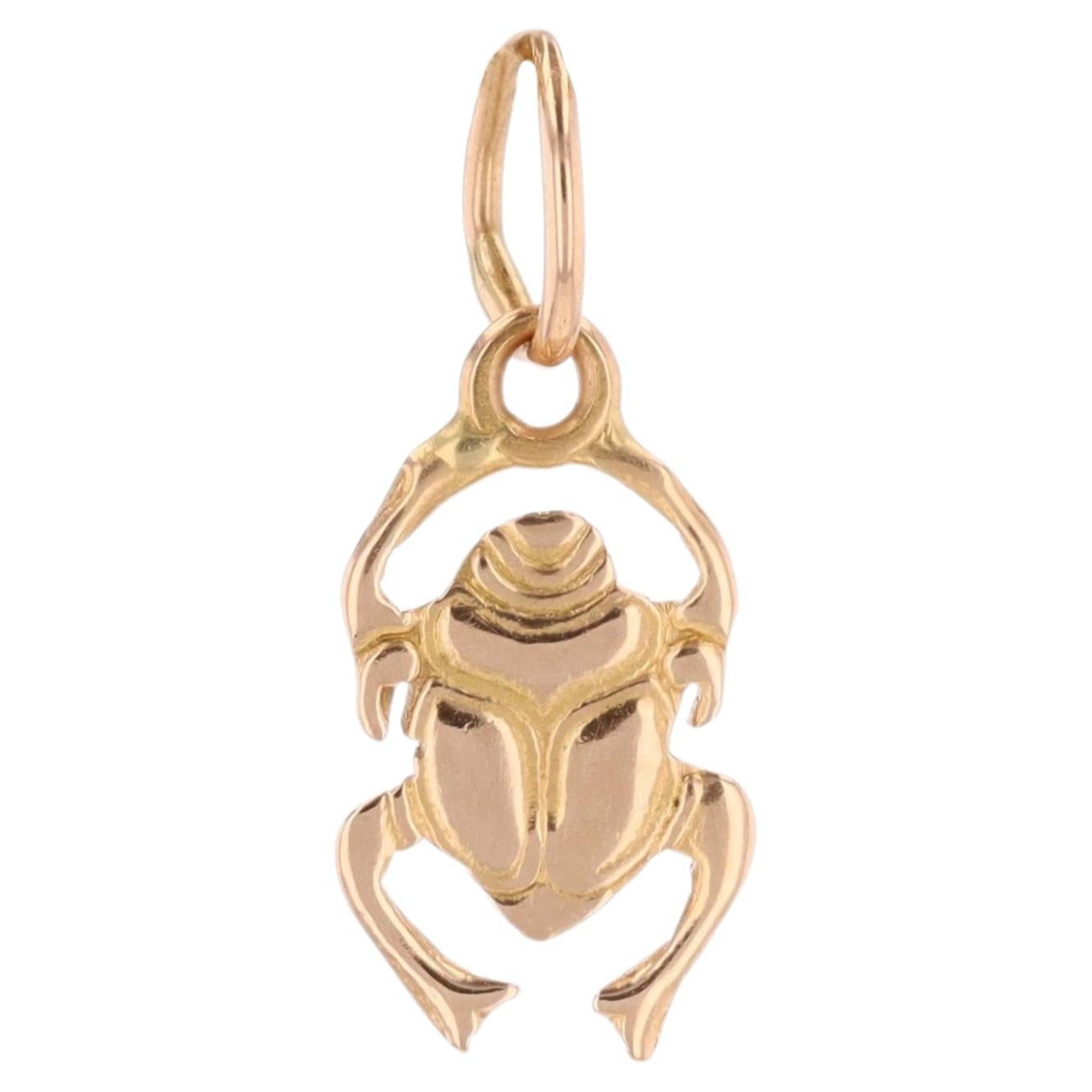 Moderner 18 Karat Gelbgold Käfer Charm-Anhänger im Angebot
