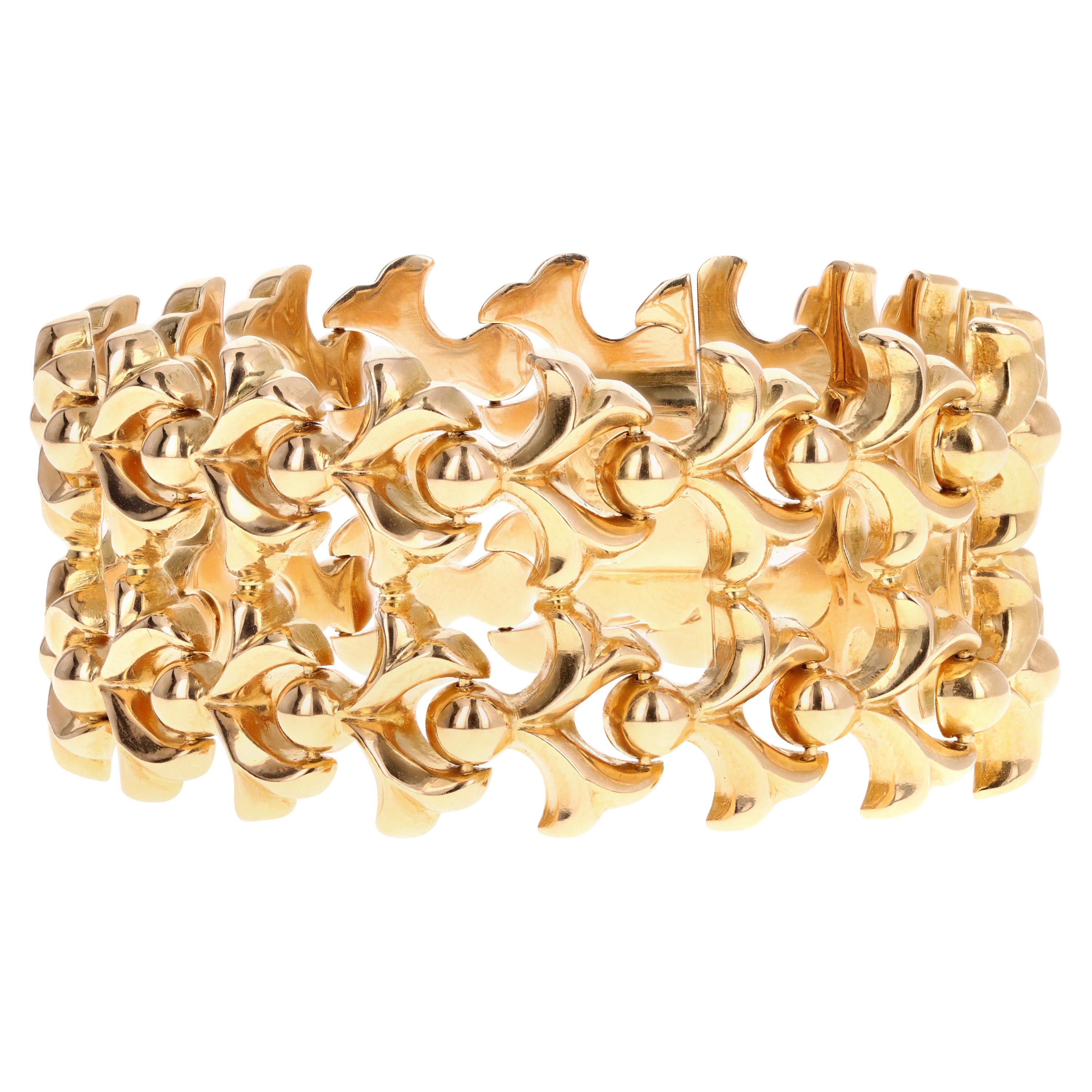 Modern 18 Karat Yellow Gold Bracelet