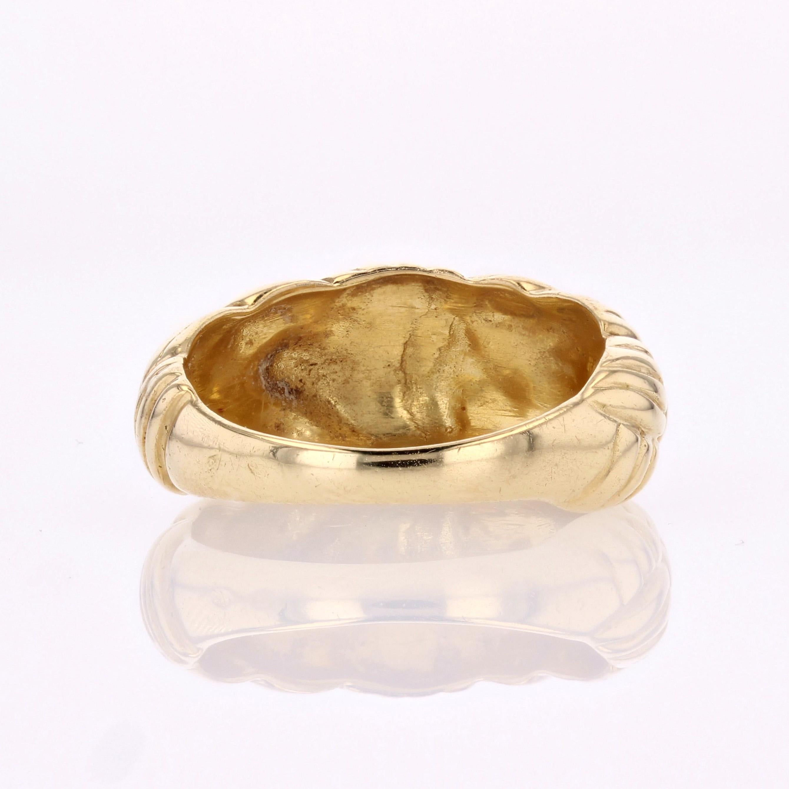 Modern 18 Karat Yellow Gold Braided Bangle Ring For Sale 3