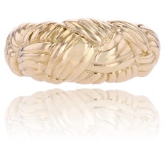Modern 18 Karat Yellow Gold Braided Bangle Ring