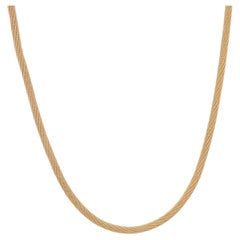 Modern 18 Karat Yellow Gold Braided Mesh Necklace