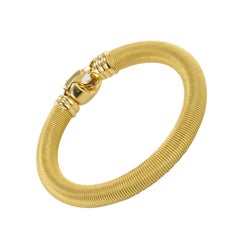 Modern 18 Karat Yellow Gold Cable Bangle Bracelet