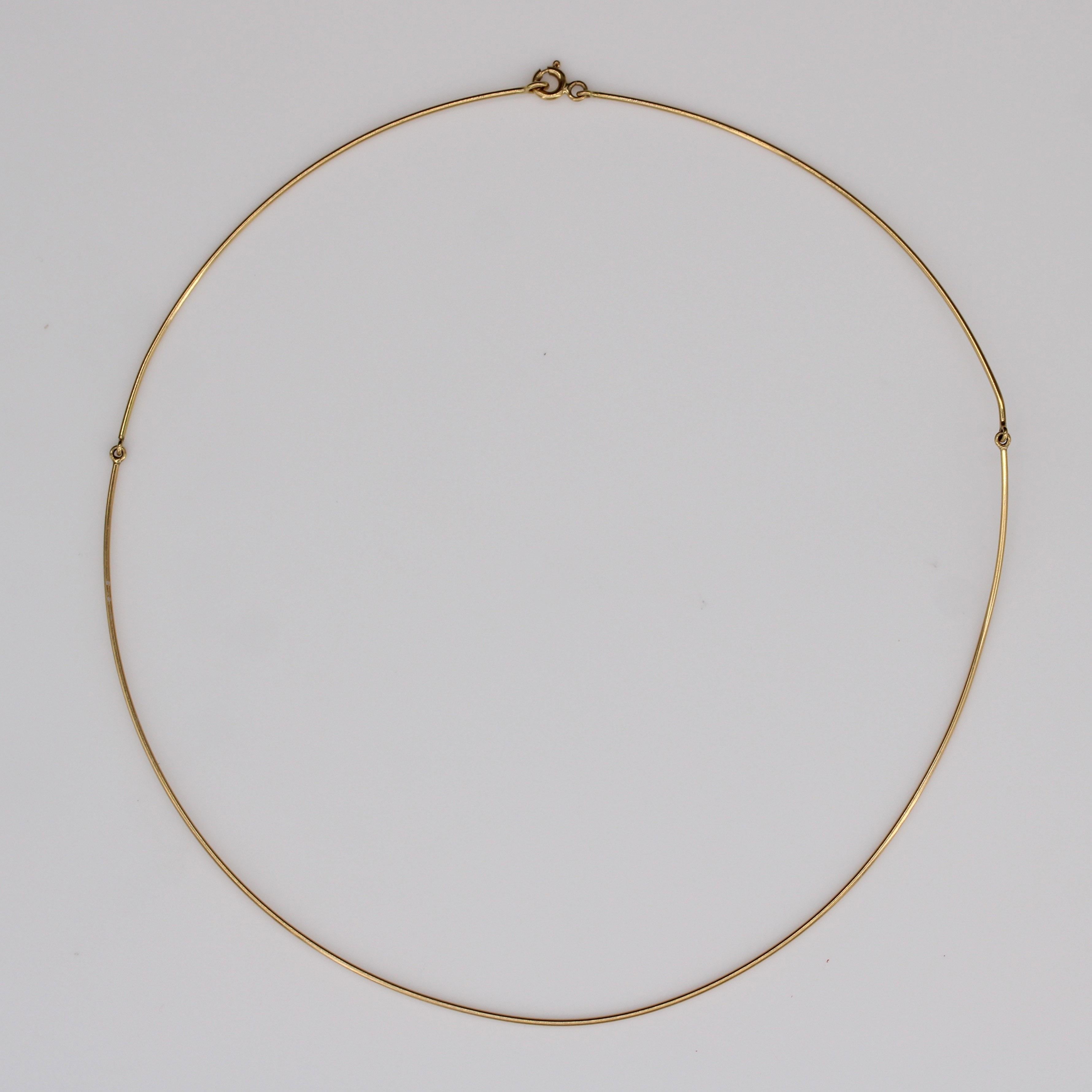 Collier moderne à câbles en or jaune 18 carats en vente 1