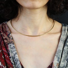 Modern 18 Karat Yellow Gold Cable Omega Mesh Necklace