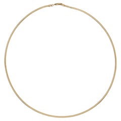 Modern 18 Karat Yellow Gold Cable Omega Mesh Necklace