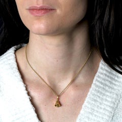 Modern 18 Karat Yellow Gold Capri Bell Charm Pendant