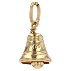 Modern 18 Karat Yellow Gold Capri Bell Charm Pendant