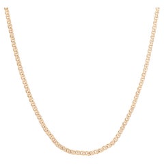 Modern 18 Karat Yellow Gold Chiseled Flatened Convict Mesh Chain