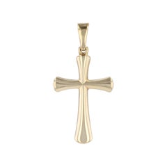 Modern 18 Karat Yellow Gold Cross Pendant