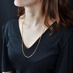 Modern 18 Karat Yellow Gold Cube Mesh Chain