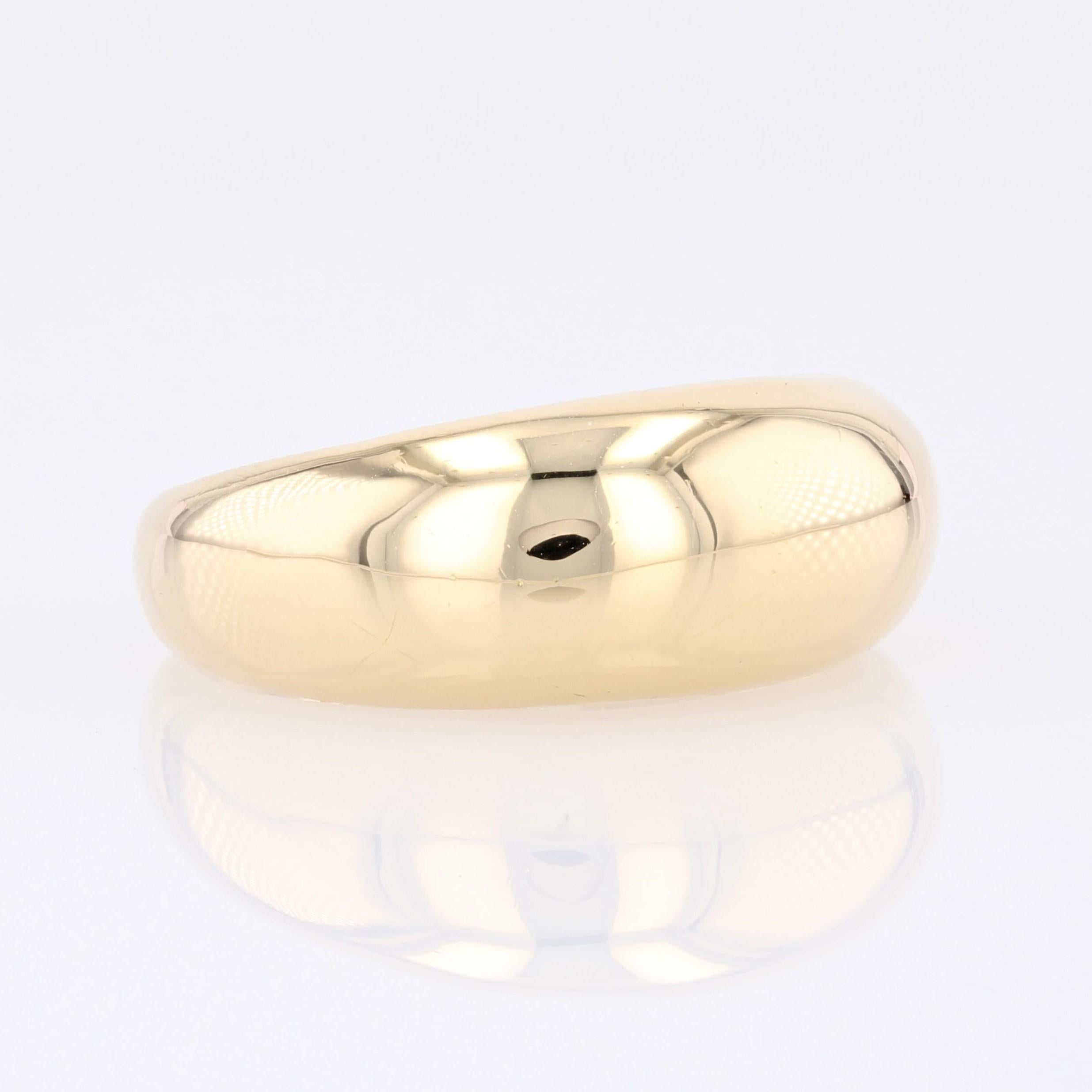 Women's Modern 18 Karat Yellow Gold Domed Bangle Ring For Sale