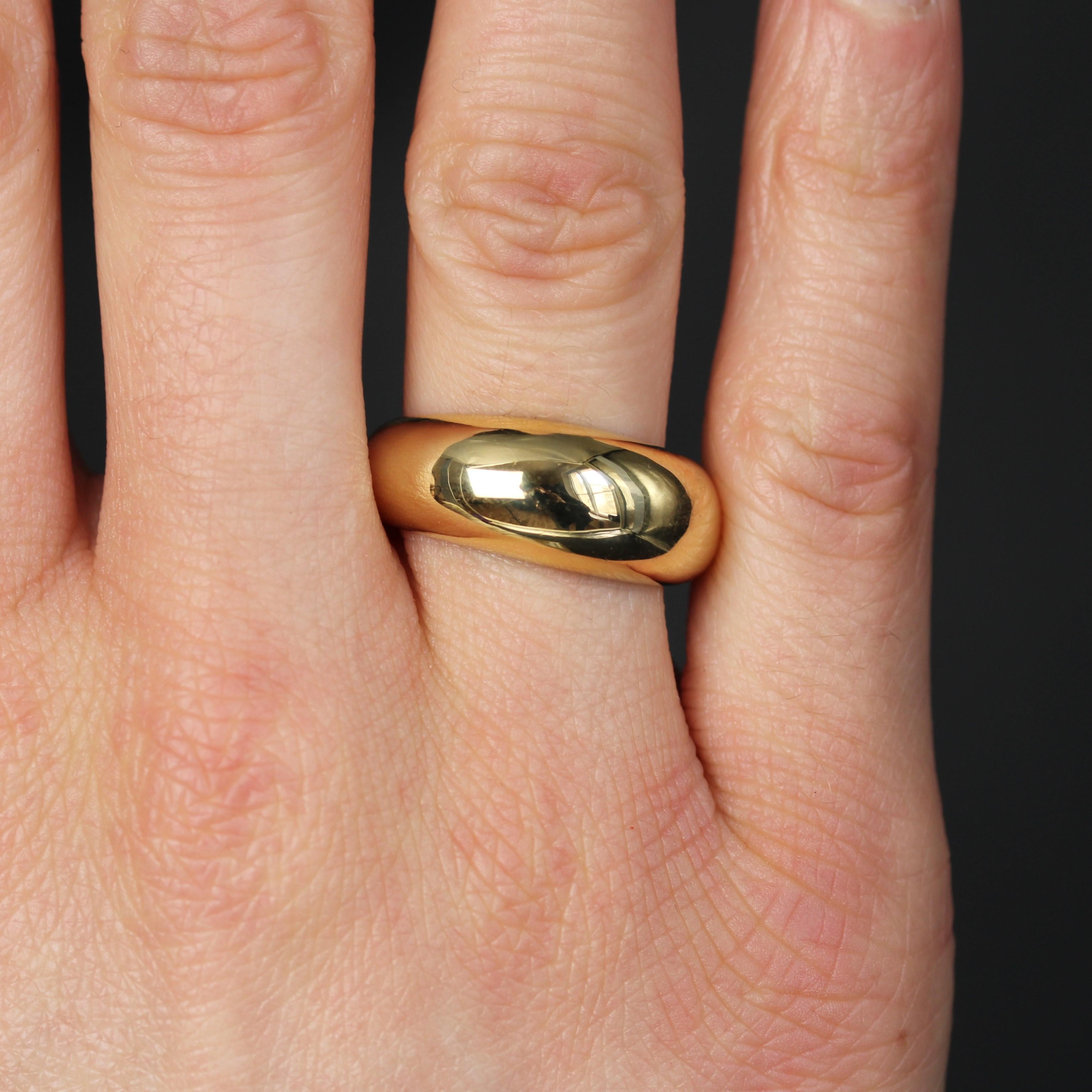 Modern 18 Karat Yellow Gold Domed Bangle Ring For Sale 1