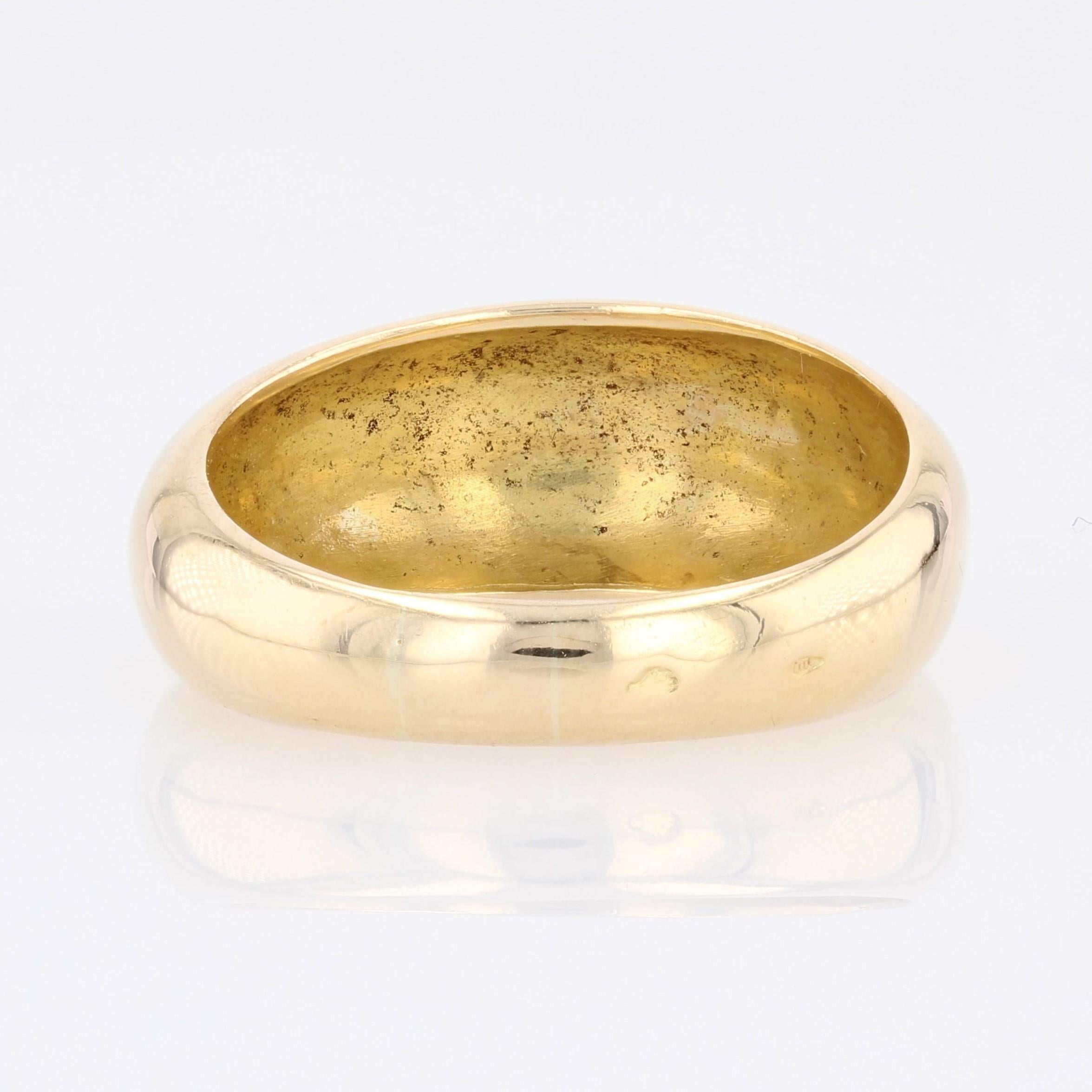 Modern 18 Karat Yellow Gold Domed Bangle Ring For Sale 2