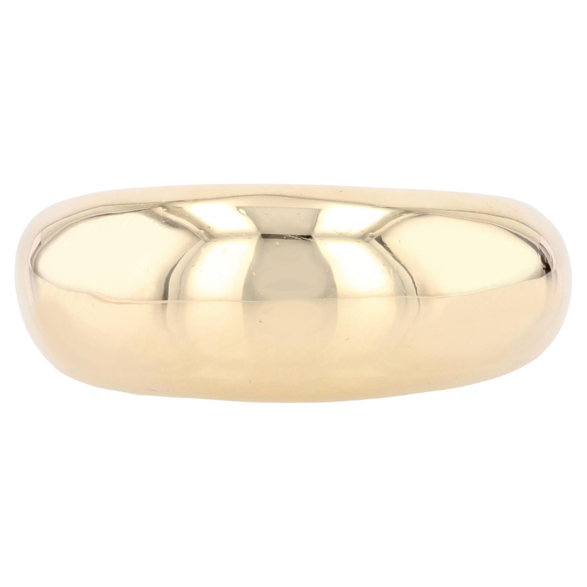 Modern 18 Karat Yellow Gold Domed Bangle Ring For Sale