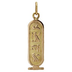 Modern 18 Karat Yellow Gold Egyptian Cartouche Pendant